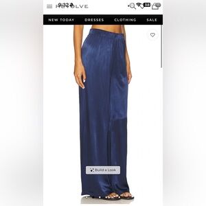 LA made Navy Wide-Leg Satin Joggers